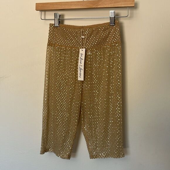 For Love & Lemons Rhinestone Kiara Mesh Shorts XS - Glamorous, Sheer, NWT - Picture 5 of 10